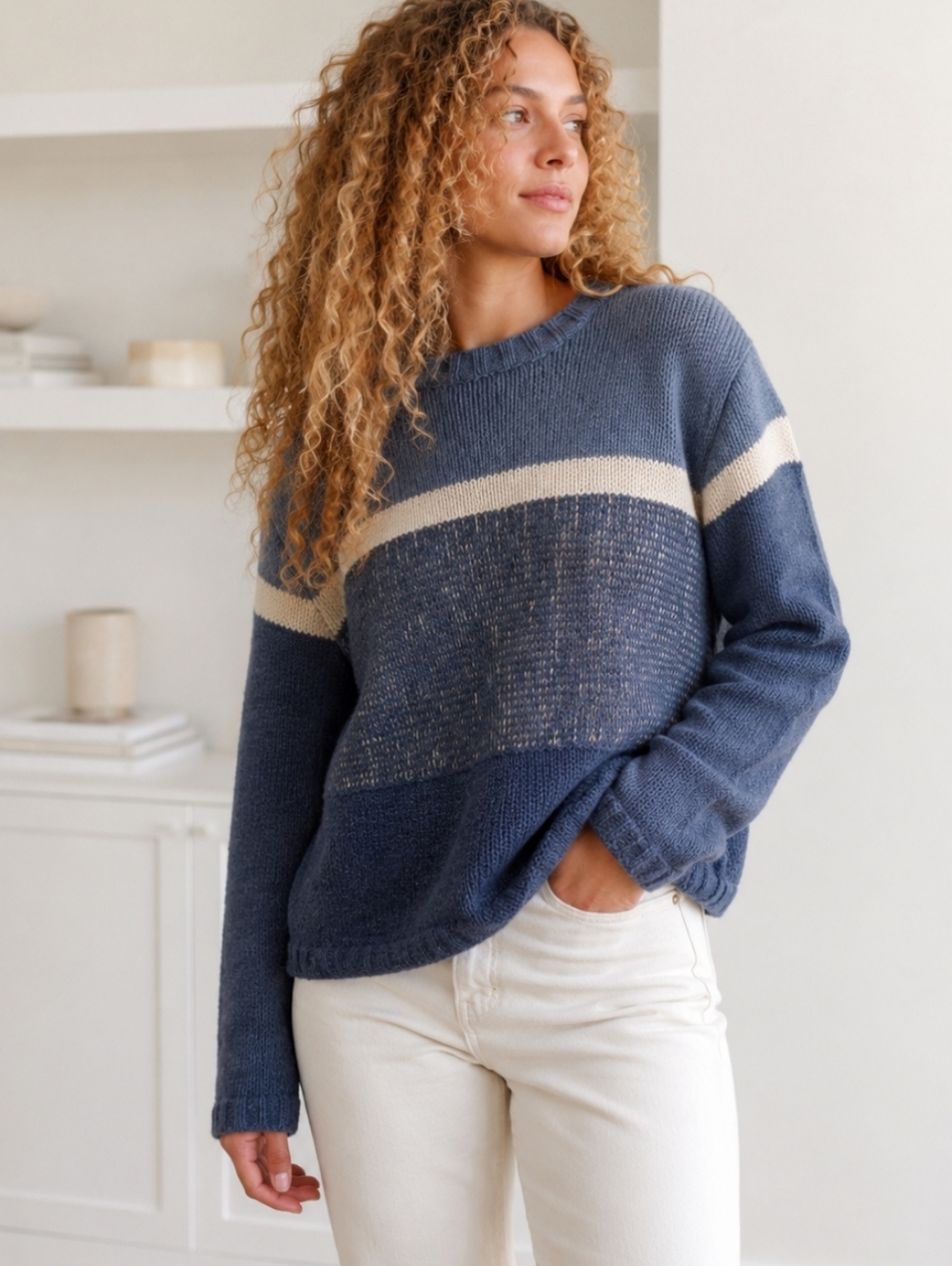 Vintage Lands' End 100% Wool Sweater Crewneck Pullover